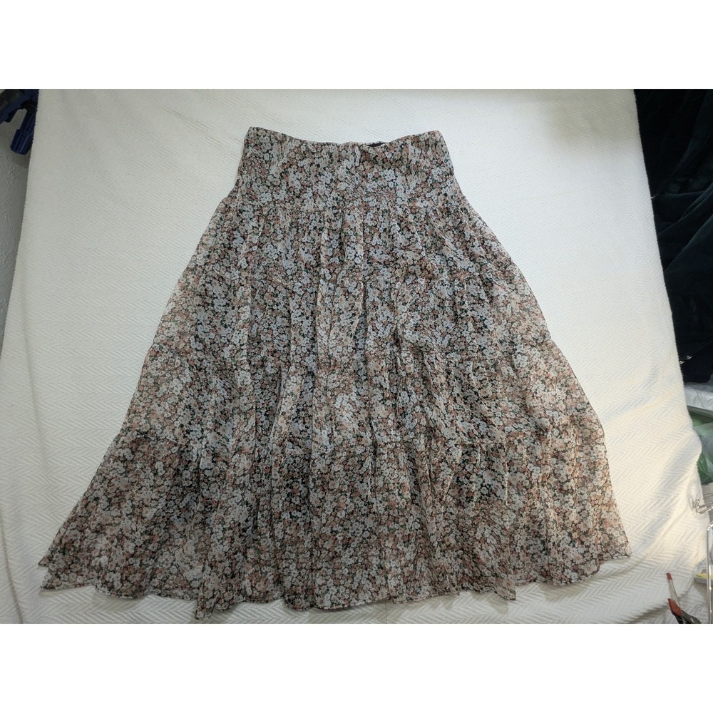 Lauren Ralph Lauren Petite Medium Floral Tiered Midi Maxi Skirt Boho Cottagecore